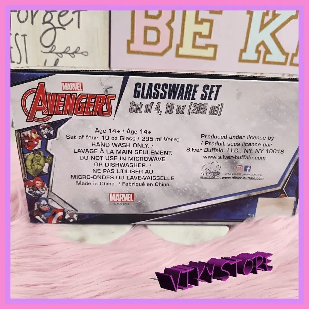 NWT {Marvel} {Avengers} Glassware Set of 4 10 oz NWT